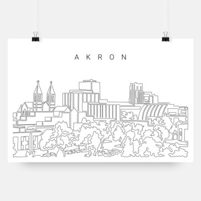 Akron Skyline Art Print