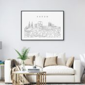Akron Skyline Art Print for Living Room