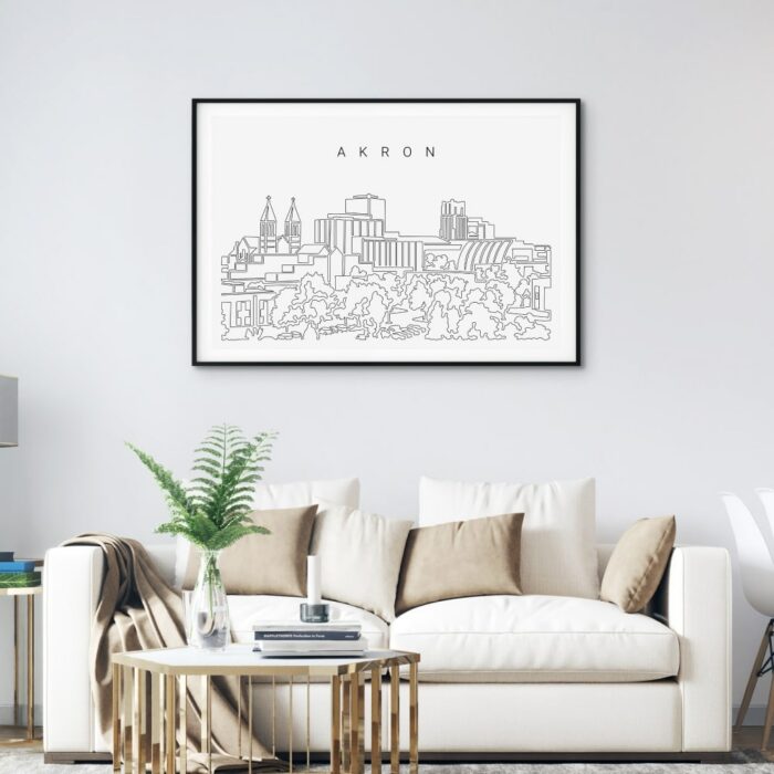 Akron Skyline Art Print for Living Room