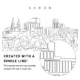 Akron Vector Art - Single Line Art Detail
