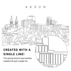 Akron Vector Art - Single Line Art Detail