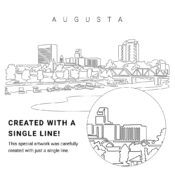 Augusta Georgia Vector Art - Single Line Art Detail