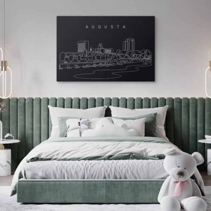 Augusta Skyline Canvas Art Print - Bed Room - Dark