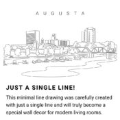 Augusta Skyline Continuous Line Drawing Art Work