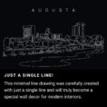 Augusta Skyline One Line Drawing Art - Dark