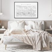 Billings Skyline Art Print for Bedroom