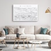 Billings Skyline Canvas Art Print - Living Room