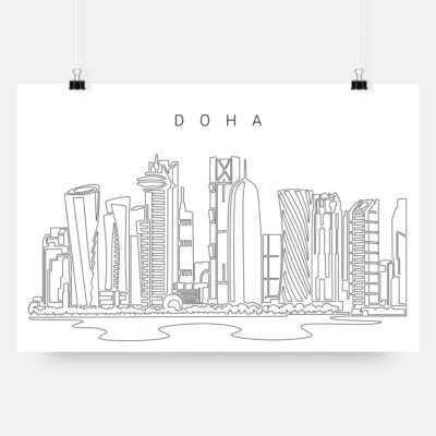 Doha Skyline Art Print