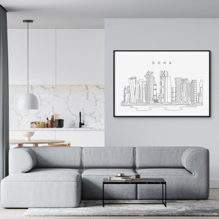 Doha Skyline Art Print for Living Room