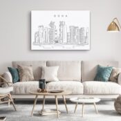 Doha Skyline Canvas Art Print - Living Room