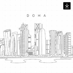 Doha Skyline SVG - Download