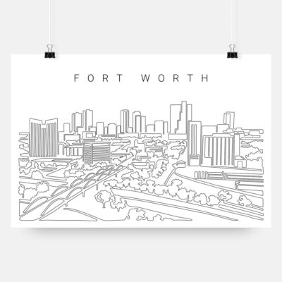Forth Worth Skyline Art Print