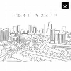 Fort Worth Skyline SVG - Download