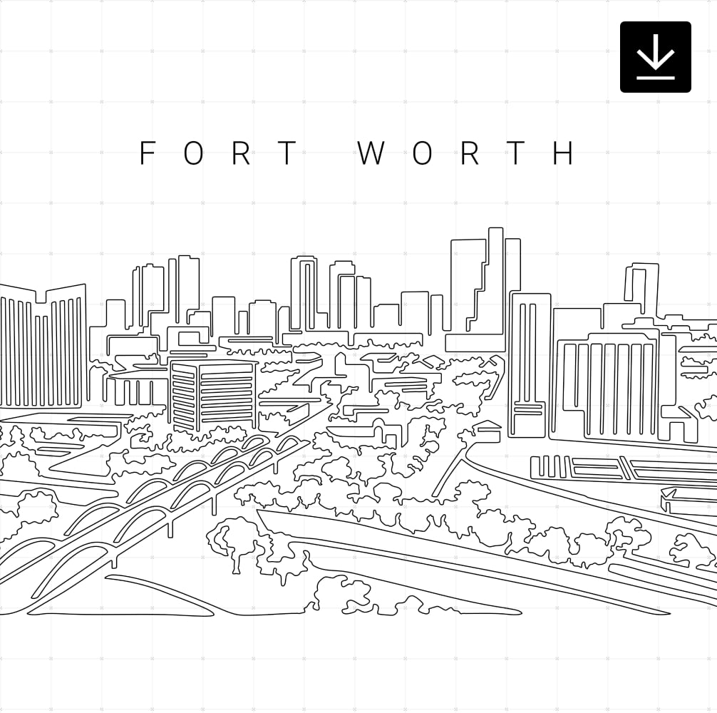 Forth Worth Skyline SVG - Download