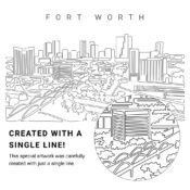 Forth Worth Vector Art - Single Line Art Detail