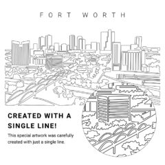 Fort Worth Vector Art - Single Line Art Detail