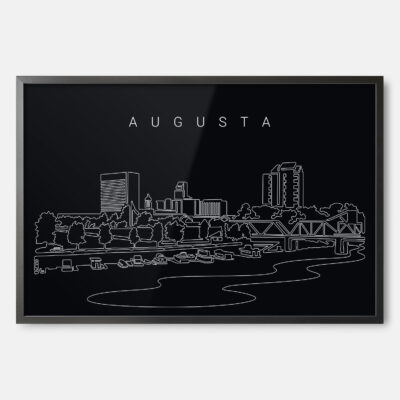 Framed Augusta Skyline Wall Art - Dark