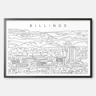 Framed Billings Skyline Wall Art