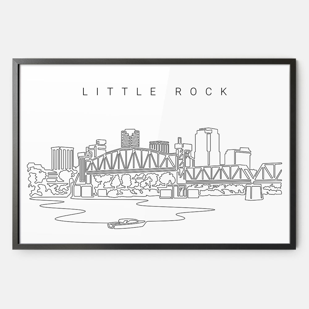 Framed Little Rock Skyline Wall Art