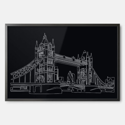 Framed London Bridge Wall Art - Dark