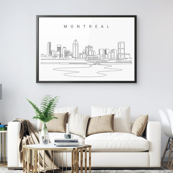Framed Montreal Skyline Wall Art for Living Room
