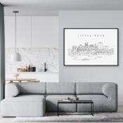 Little Rock Skyline Art Print for Living Room