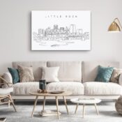 Little Rock Skyline Canvas Art Print - Living Room