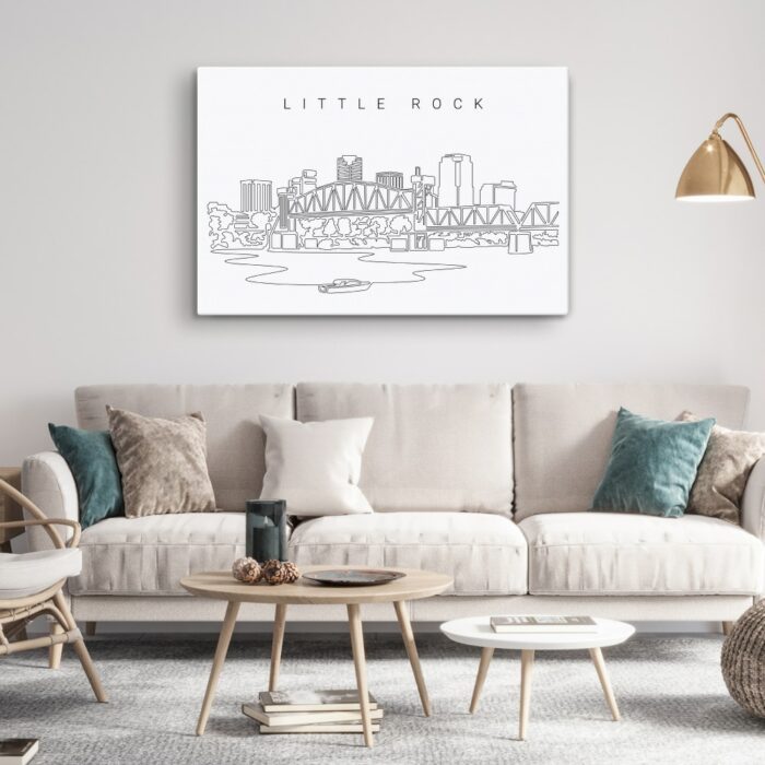 Little Rock Skyline Canvas Art Print - Living Room