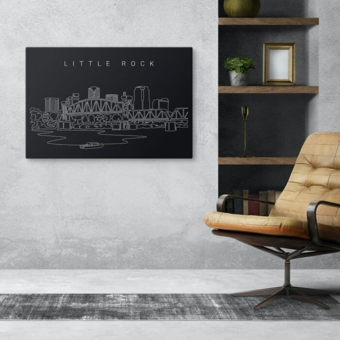Little Rock Skyline Canvas Art Print - office - Dark