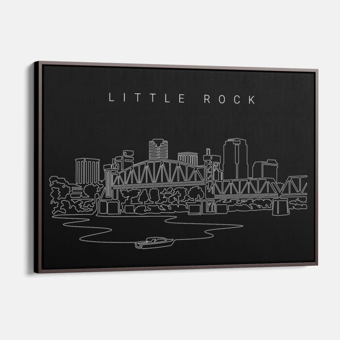 Little Rock Skyline Canvas Wall Art - dark