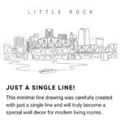 Little Rock Skyline Continuous Line Drawing Art Work