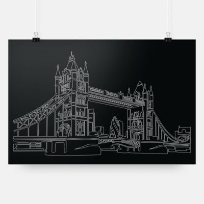 London Bridge Art Print - Dark