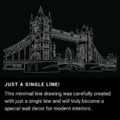 London Bridge One Line Drawing Art - Dark