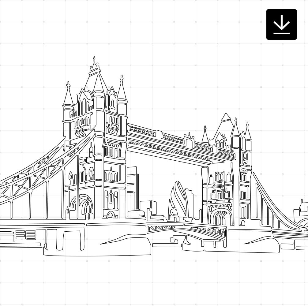 London Bridge Skyline SVG Download