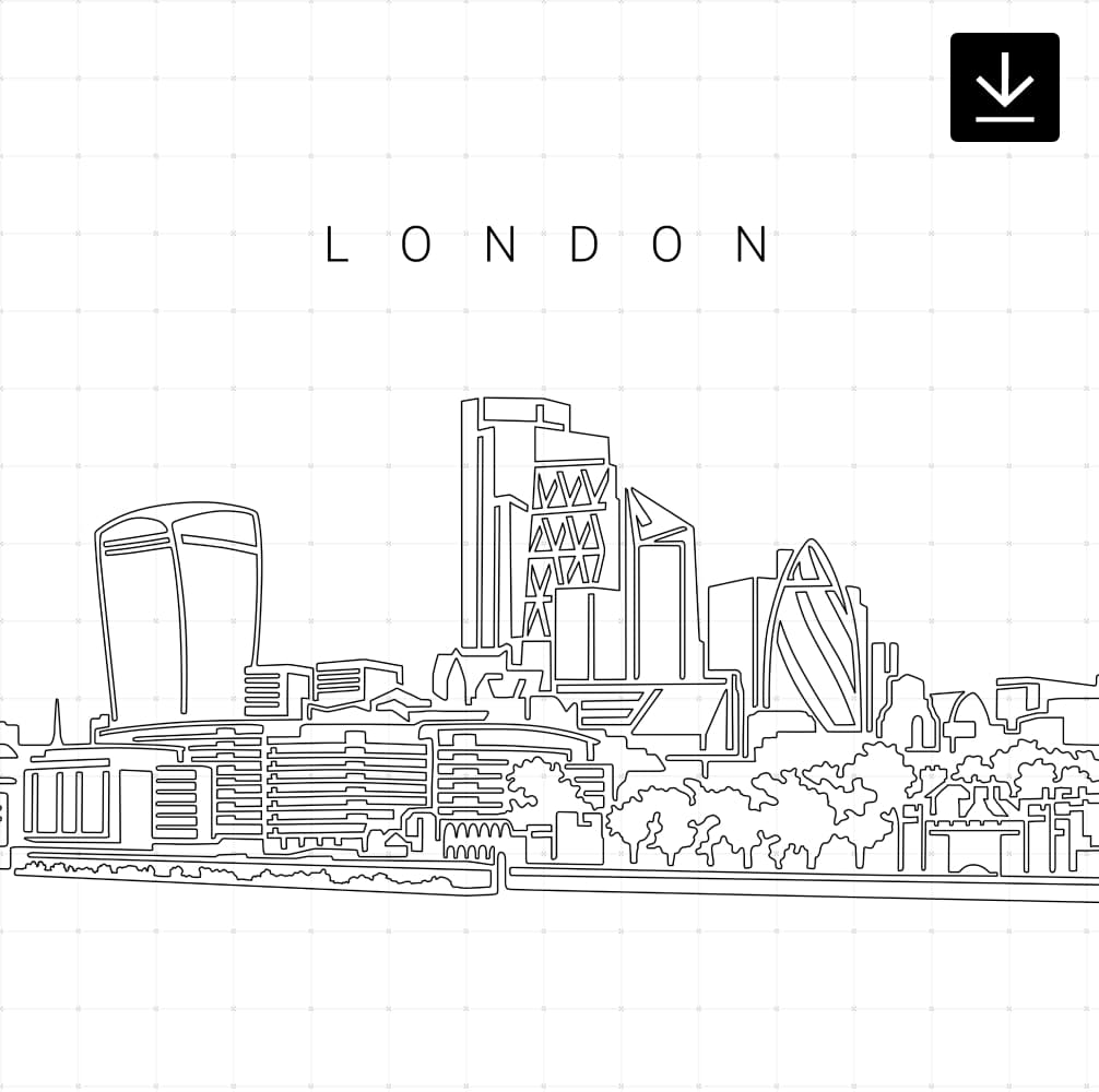 London Business District Skyline SVG Download