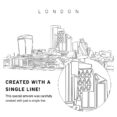 London Business District Skyline Vector Art - Single Line Art Detail