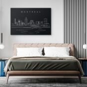 Montreal Skyline Canvas Art Print - Bed Room - Dark