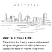 Montreal Skyline continuous Line Drawing Art Work
