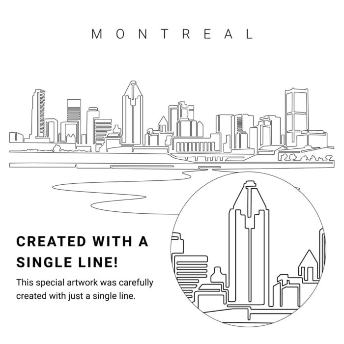 Montreal Vector Art - Single Line Art Detail