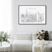 Tokyo Skyline Art Print for Living Room