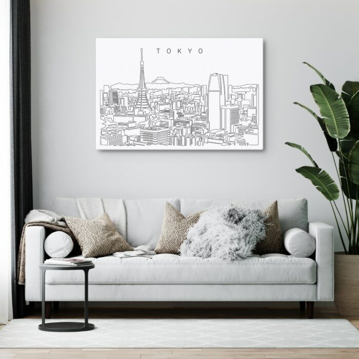 Tokyo Skyline Canvas Art Print - Living Room