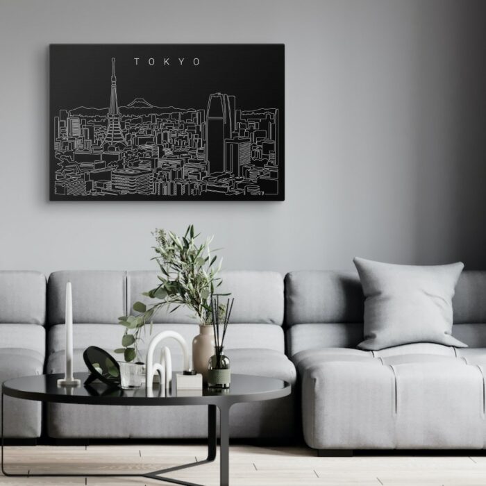 Tokyo Skyline Canvas Art Print - Living Room - Dark