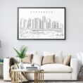 Framed Vancouver Skyline Wall Art for Living Room