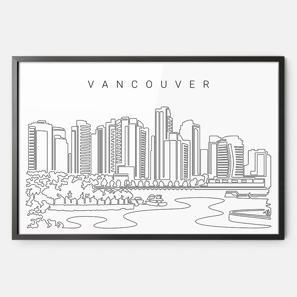 Framed Vancouver Skyline Wall Art