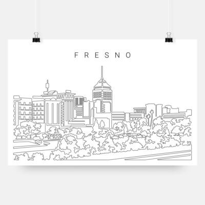 Fresno Skyline Art Print