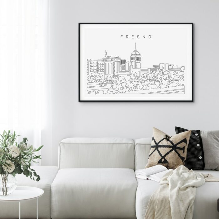 Fresno Skyline Art Print for Living Room