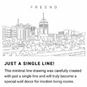 Fresno Skyline Continuous Line Drawing Art Work