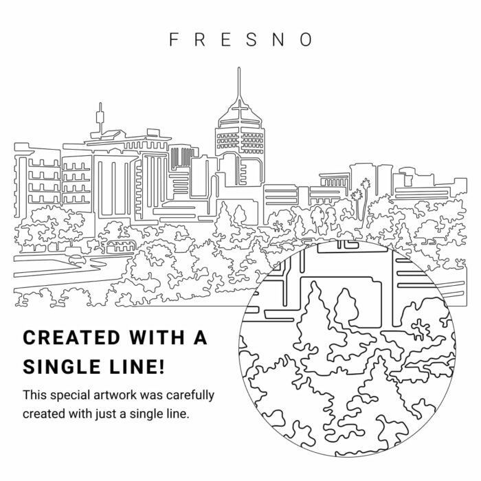 Fresno Vector Art - Single Line Art Detail