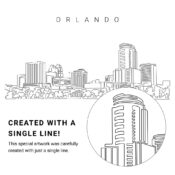 Orlando Florida Vector Art - Single Line Art Detail