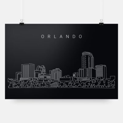 Orlando Skyline Art Print - Dark